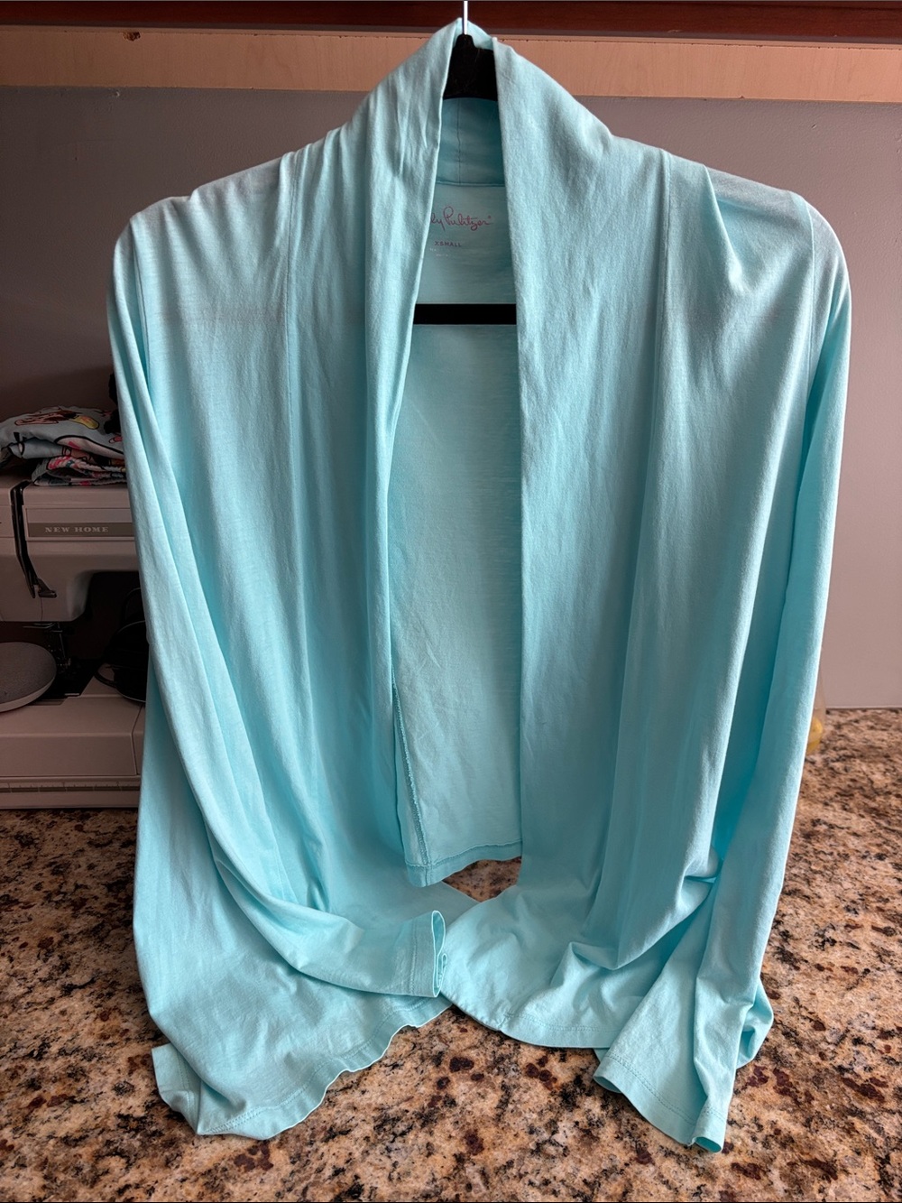 Lilly Pulitzer Drape Open Cardigan Shawl XS 100% Super Soft Cotton Seafoam Green